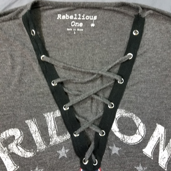 Easy Rider tshirt size large lace up sexy biker tee ride on - Picture 6 of 11